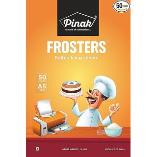                       Pinak - Frosters Edible Icing Sheets A5 Size - 50 Sheets                                              