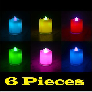                       Pack of 6 LED Candle Battery Opearted Multi - LG 01 A                                              