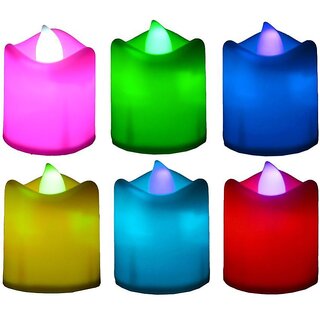                       Pack of 6 LED Candle Battery Opearted Multi - LG 01                                              