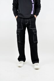 Black Peach Baggy Jeans