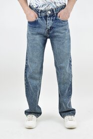 Stone Wash Classic Straight Fit Jeans