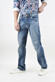 Micro Damage Straight Fit Jeans