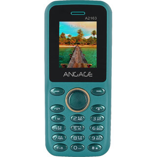                       Angage A2163 Dual Sim Mobile with Camera Big Battery FM  Torch- Green                                              