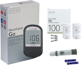 Arkray G+ Blood Glucose Monitor Meter with 100 Test Strips - FREE Lifetime Warranty Glucometer