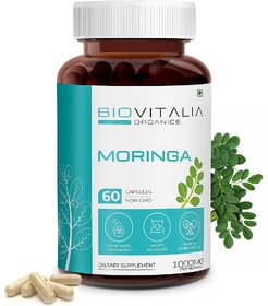 Biovitalia Organics Moringa | Boost Metabolism | Lower Blood Sugar Levels | Protein & Vitamins Enriched. (60 Capsules)