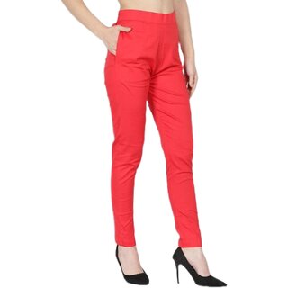                       Red Women's Straight Kurti Pants                                              