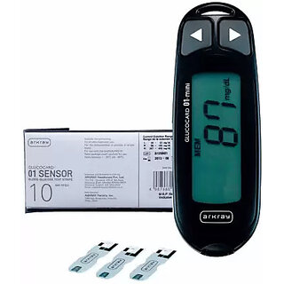 Arkray Max Glucocard 01-Mini with 10 strips 10 Lancets Glucometer
