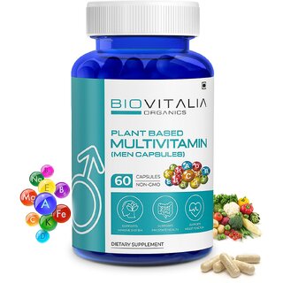                       BIOVITALIA Multivitamin for Men  Support Immune SystemSupport Heart Function  Support Prostate Health.60 Caps                                              