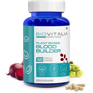 BIOVITALIA Organics Blood Builder for Hemoglobin  Boost Energy Level.(60 Capsules)