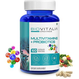 Biovitalia Organics Multivitamins + Probiotics  Boost immunity System  Support EYE Health  Support Healthy Ageing.
