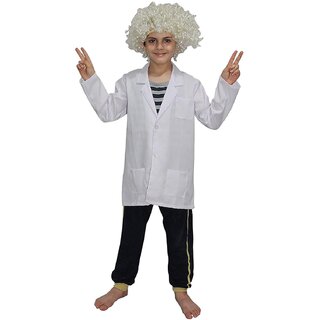                       Kaku Fancy Dresses Albert Einstein Costume/ Scientist Costume - White, For Boys                                              