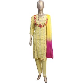 Women's Rayon Embroidered, Beautiful Kurta, Pant and Dupatta set.