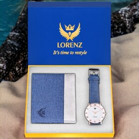 Lorenz Watch & Wallet Combo (Blue)