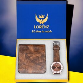 Lorenz Watch & Wallet Combo (Brown)