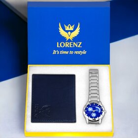 Lorenz Watch & Wallet Combo (Blue)