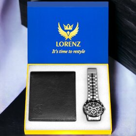 Lorenz Watch & Wallet Combo (Black)