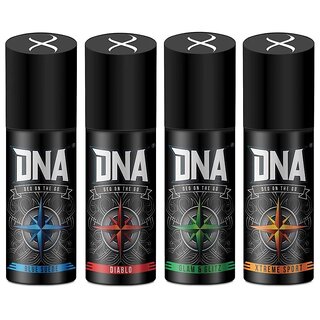                      DNA Deodorant - Pack of 4 - Xtreme Sport, Diablo, Blue Suede and Glam & Glitz                                              