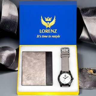 Lorenz Watch & Wallet Combo (Grey)