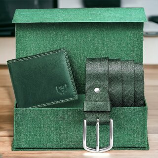                       Lorenz Wallet & Belt Combo (Green)                                              