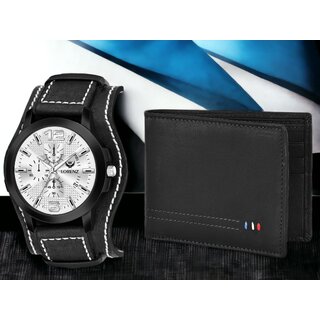                       Lorenz Watch & Wallet Combo (White)                                              