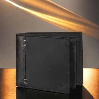                       Lorenz Black Color Pure Leather Wallet                                              