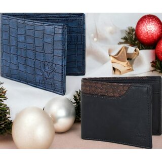                       Lorenz Blue, Black Color Leatherite Wallet                                              