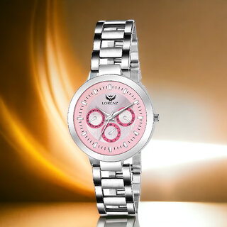                       Lorenz Pink Dial Stainless Steel Women's Watch | Watch for Girls - AS-68A                                              