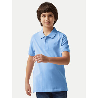                       Boys sky blue Plain Polo T-shirt                                              
