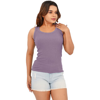                       Womens Lavender Crew Neck Tanktop                                              