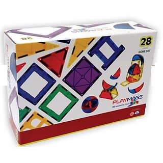 Playmags 28 Pcs Dome Shaped Magnetic Tiles - Set