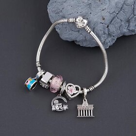 Pink Paw, Angel and Brandenburg Gate Pandor Bracelet