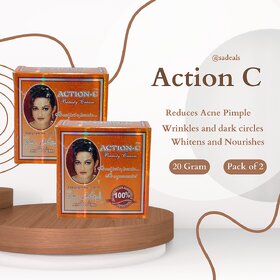 Action C Reduces Acne Pimple, and Wrinkles and dark circles 20g (Pack Of 2)