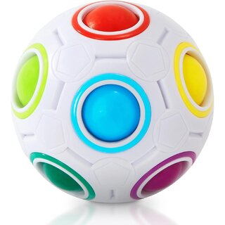                       Magic Rainbow Ball Goti Fidget brainteaser Toy Puzzle Cube for 24 Months and Up, Multicolor                                              