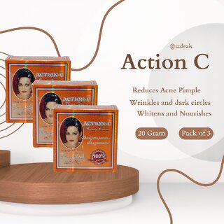                       Action C Reduces Acne Pimple, and Wrinkles and dark circles 20g (Pack Of 3)                                              