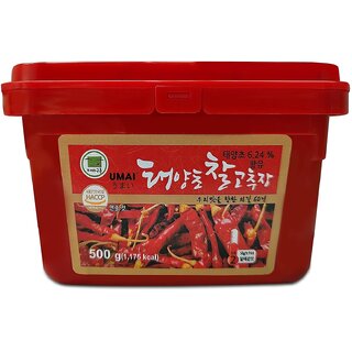                       UMAI Korean Gochujang Chili Paste 500g  Hot Pepper Paste I Provides Umami-Rich Sweet Heat                                              