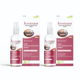 Kozian Natural Hair Heat Protection Spray With Argon Oil Keratin Rosemary Oil Hair Spray 100mlX2
