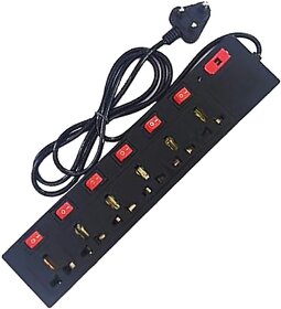 Daybetter Extension Board With 6 Socket 6 Switches Universal Cord Heavy Duty Copper And Led Indicator Multi Plug High (2 Meter) Tar-Ge4