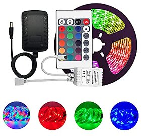 Daybetter 5 Meter Led Strip Lights Waterproof Led Light Strip With Bright Rgb Color Changing Light Strip With 24 Keys Ir Remote Controller And Supply For Home (Multicolor) Rs-40
