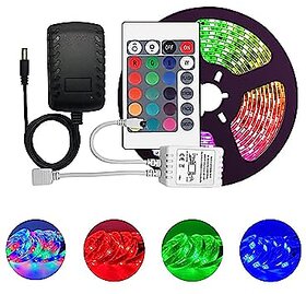 Daybetter 5 Meter Led Strip Lights Waterproof Led Light Strip With Bright Rgb Color Changing Light Strip With 24 Keys Ir Remote Controller And Supply For Home (Multicolor) Tar-E1-01