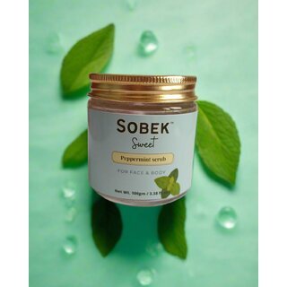 Sobek naturals Sweet peppermint face and body scrub Exfoliate, acne and tan paraben SLS free Sobek naturals Sweet peppermint face and body scrub Exfoliate, acne and tan paraben SLS free