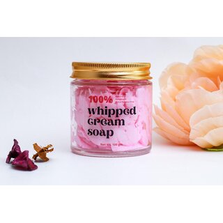                       Sobek naturals Pink Floral bouquet whipped cream soap and body wash 100 grams                                              