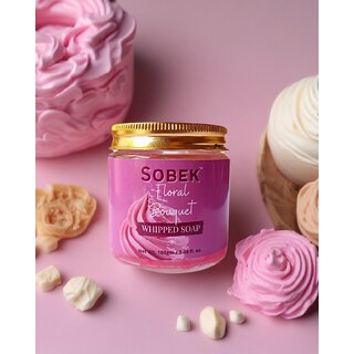 Sobek naturals Pink Floral bouquet whipped cream soap and body wash 100 grams Sobek naturals Pink Floral bouquet whipped cream soap and body wash 100 grams