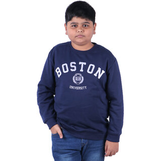                       Kid Kupboard Cotton Boys Sweatshirt, Dark Blue, Full-Sleeves, Round Neck, 8-9 Years KIDS6039                                              