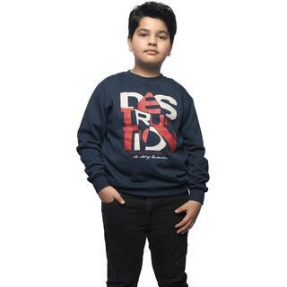                       Kid Kupboard Cotton Boys Sweatshirt, Dark Black, Full-Sleeves, Round Neck, 8-9 Years KIDS6040                                              