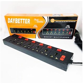                       Daybetter Extension Board With 6 Socket 6 Switches Universal Cord Heavy Duty Copper And Led Indicator Multi Plug High (2 Meter) Tar-Ge4                                              