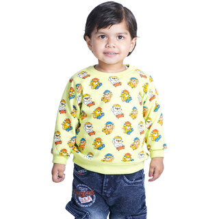                       Kid Kupboard Cotton Baby Girls Sweatshirt, Light Yellow, Full-Sleeves, Round Neck, 2-3 Years KIDS6058                                              