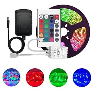                       Daybetter 5 Meter Led Strip Lights Waterproof Led Light Strip With Bright Rgb Color Changing Light Strip With 24 Keys Ir Remote Controller And Supply For Home (Multicolor) Tar-L1                                              