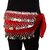 Kaku Fancy Dresses Red Silver Sanil Belly Belt for Western Belly Dance - Red  Silver, Free Size, for Girls