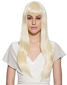 Kaku Fancy Dresses Girl Straight Styler White Color Hair Wig - White, Free Size, for Girls