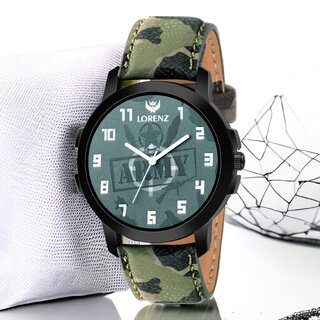                       Lorenz Green Army Dial Wrist Watch For Men|Watch For Boys                                              